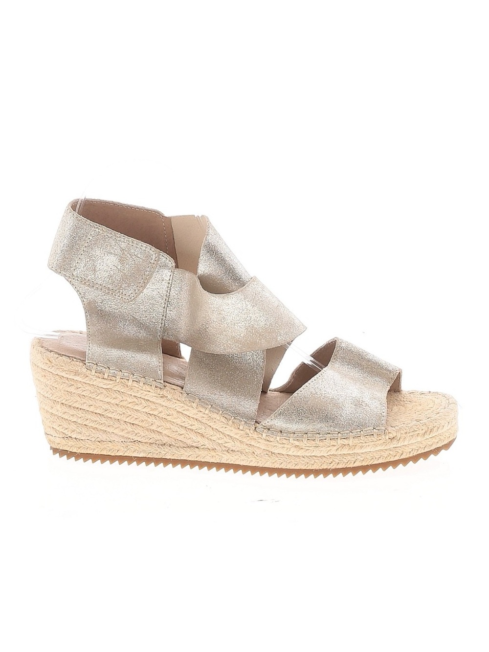 Eileen Fisher Willow Metallic Suede Crisscross Wedge Sandals Women’s Size 9